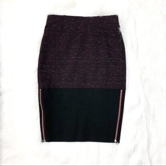 Aritzia Wilfred Campagne Pencil Skirt Heathered High Rise Waist zipper Size 0 - Picture 2 of 15